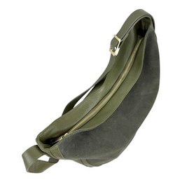 Leren Hobo-schoudertas met gespleten leren voorkant 58071