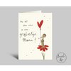 Karte zum Muttertag mit Herz, Blume, Maus und Spruch | Klappkarte DIN A6 + Umschlag