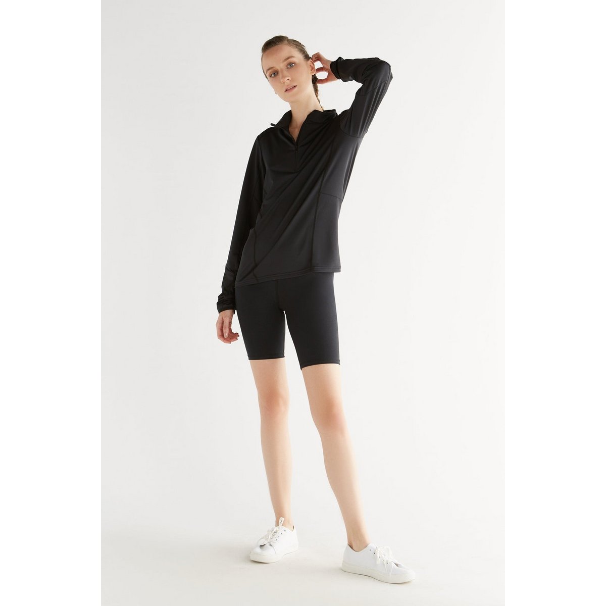 T9010-01 | Unisex troyer met lange mouwen - zwart