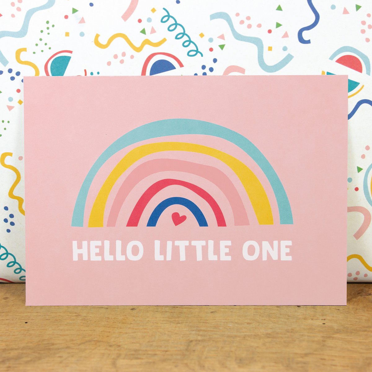 Postal "Hola Little One" (rosa) Hecho de papel reciclado
