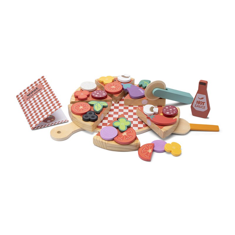 Coffret de jeu pizza en bois