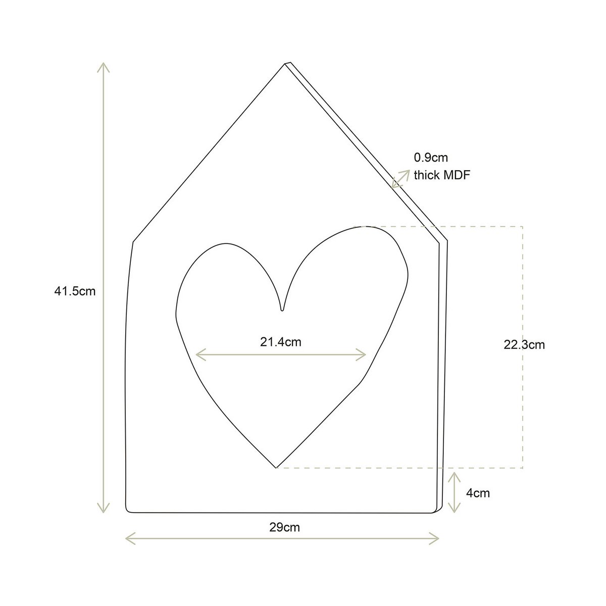 Wall Ornament House Black 41.5x29cm