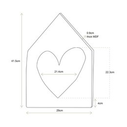 Wall Ornament House Black 41.5x29cm