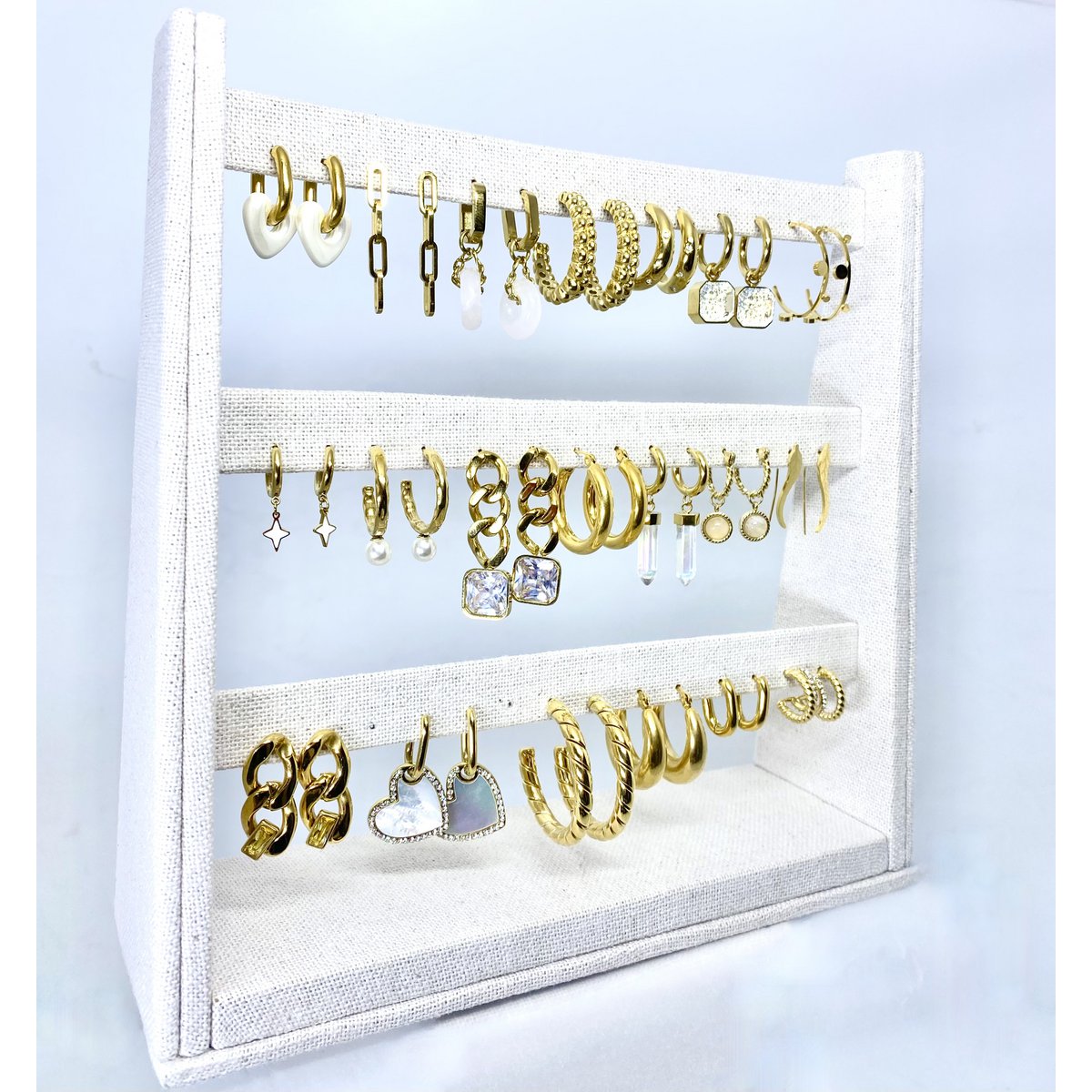 Bestseller-Set mit 20 weihnachtlichen goldfarbenen Edelstahlohrringen