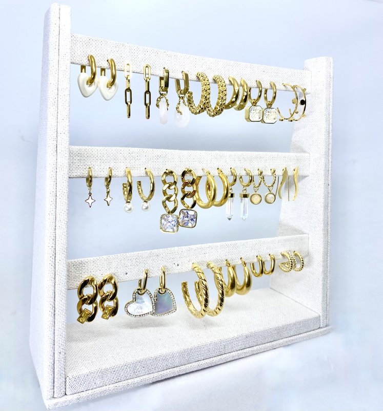 Bestseller-Set mit 20 weihnachtlichen goldfarbenen Edelstahlohrringen