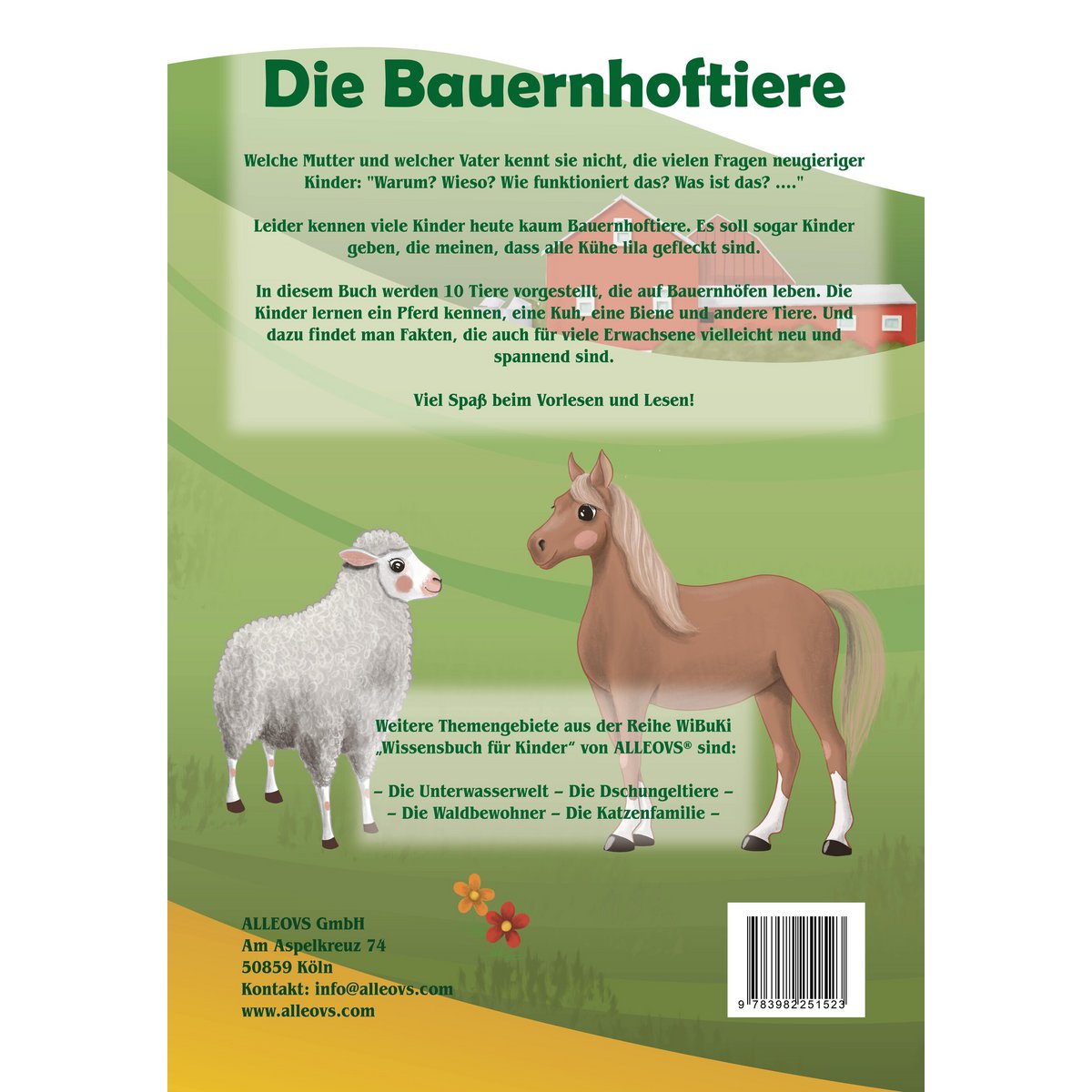 Livre de connaissances "WiBuKi" pour enfants : Les animaux de la ferme - plein de choses sur les animaux qui vivent à la ferme - pour les enfants à partir de 3 ans