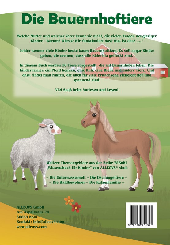 "WiBuKi" knowledge book for children: The farm animals - lots of things about animals that live on the farm - for children from 3 years