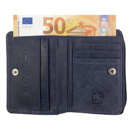 Wallet Women - Buffalo Leather - Leather - RFID - Flower Print - In 5 Colors