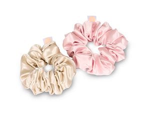 Beauty Pillow® Luxus-Haargummis aus Seide – Champagner und Rosa