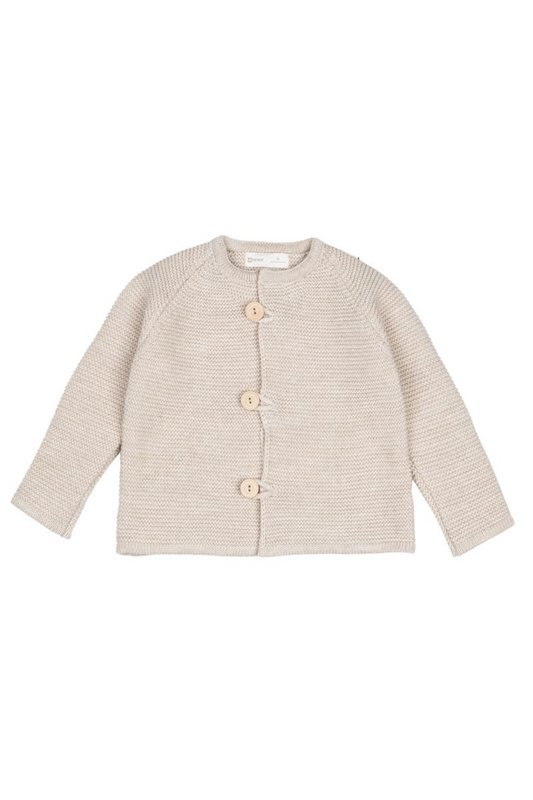 Dziecięcy sweterek z guzikami FINN - 100% wełna merino - beżowy
