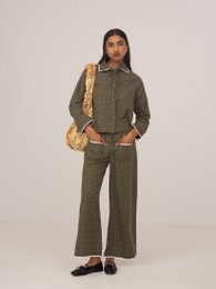 Chemise Betty à carreaux vert et blanc