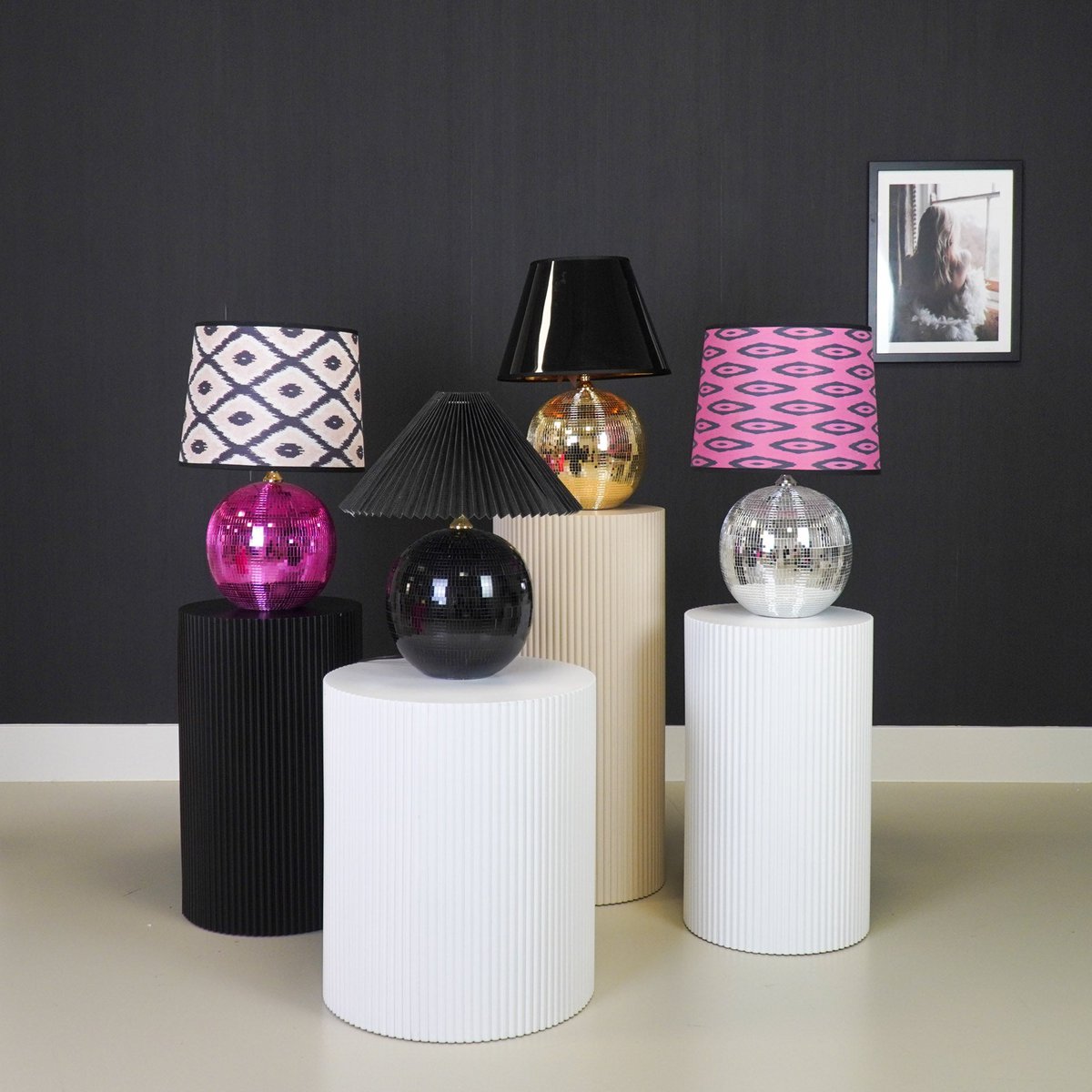 Lamp - Discobal - Glas - Zilver - 20x20x20cm