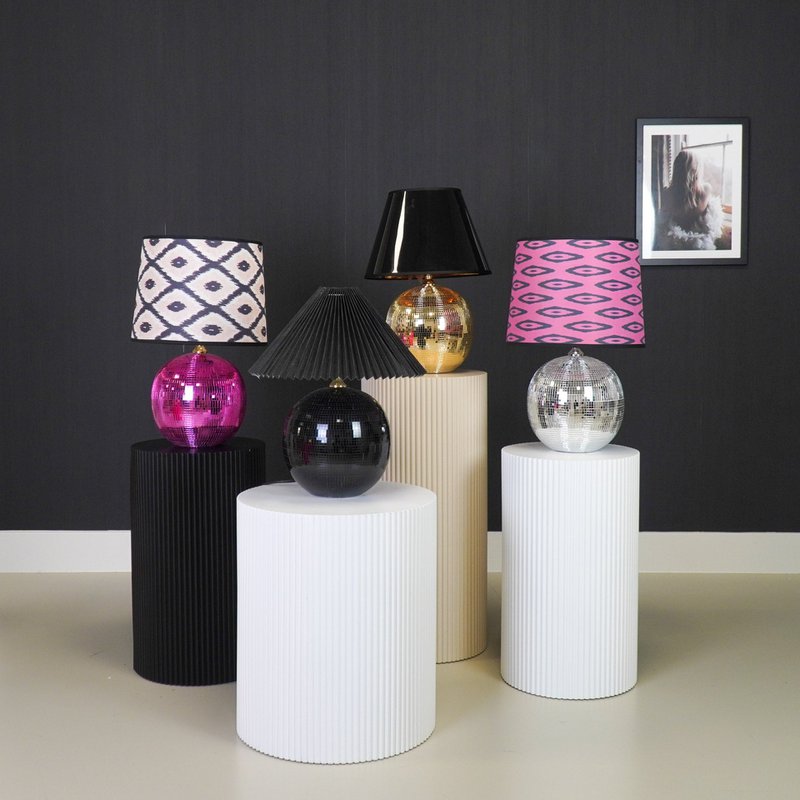 Lamp - Discobal - Glas - Zilver - 20x20x20cm