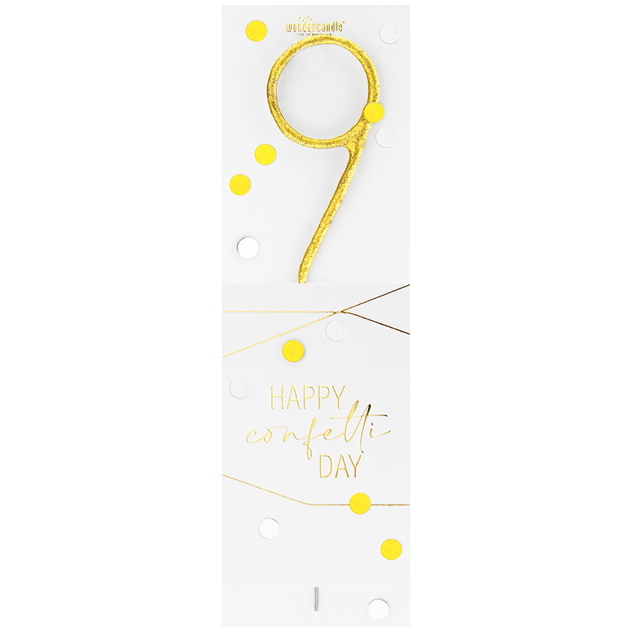 9 gold Confetti Wondercandle® classic
