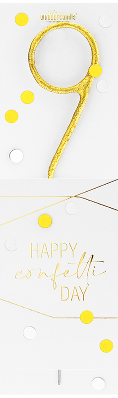 9 gold Confetti Wondercandle® classic