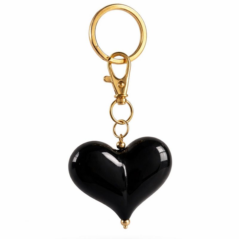 Ronde sleutelhanger met hart