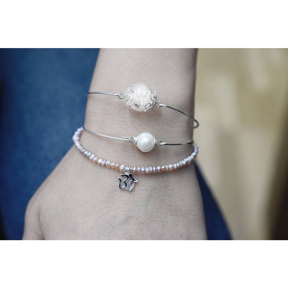 Bracelet élégant bracelet bracelet en graines de pissenlit - Bijoux minimalistes plaqués argent - RETARM-32
