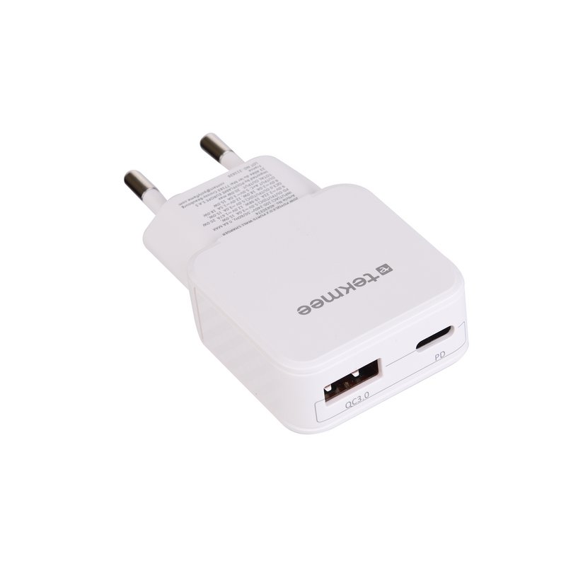 Cargador mural delgado 2 puertos USB y tipo C