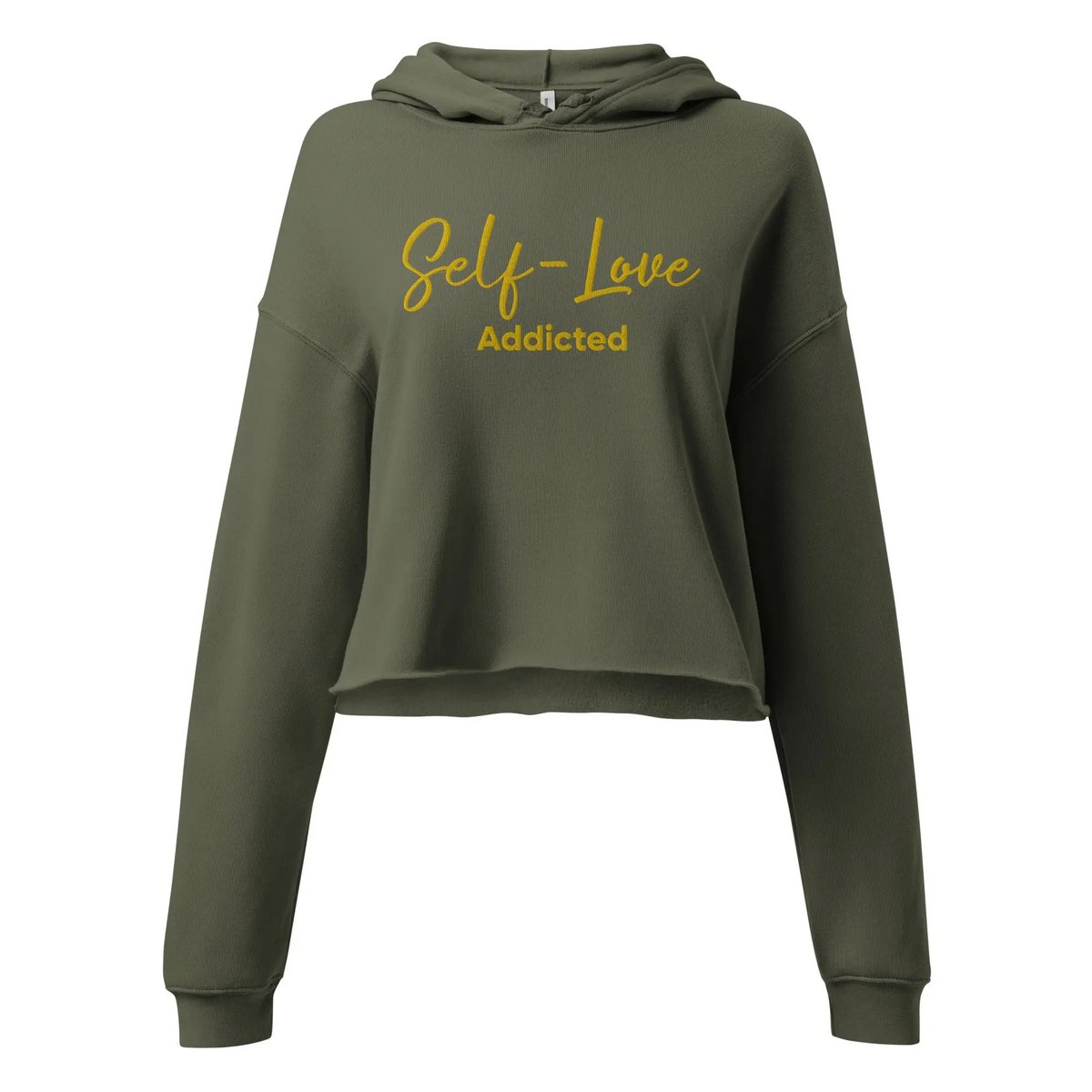 Crop Hoodie – Self Love Addicted mit STICKEREI