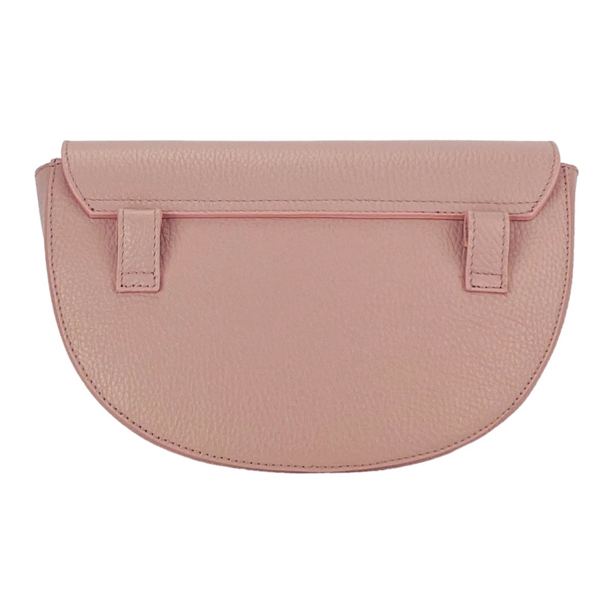 RB1027AZ | Sac bandoulière arrondi pour femme en cuir véritable Fabriqué en Italie. Bandoulière en cuir amovible et réglable. Accessoires en Nickel Poli - Couleur Rose Antique - Dimensions : 25 x 15 x 9 cm