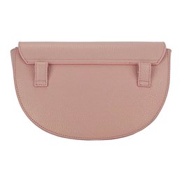 RB1027AZ | Women's rounded crossbody bag in genuine leather Made in Italy. Removable and adjustable leather shoulder strap. Polished Nickel Accessories - Antique Pink Color - Dimensions: 25 x 15 x 9 cm