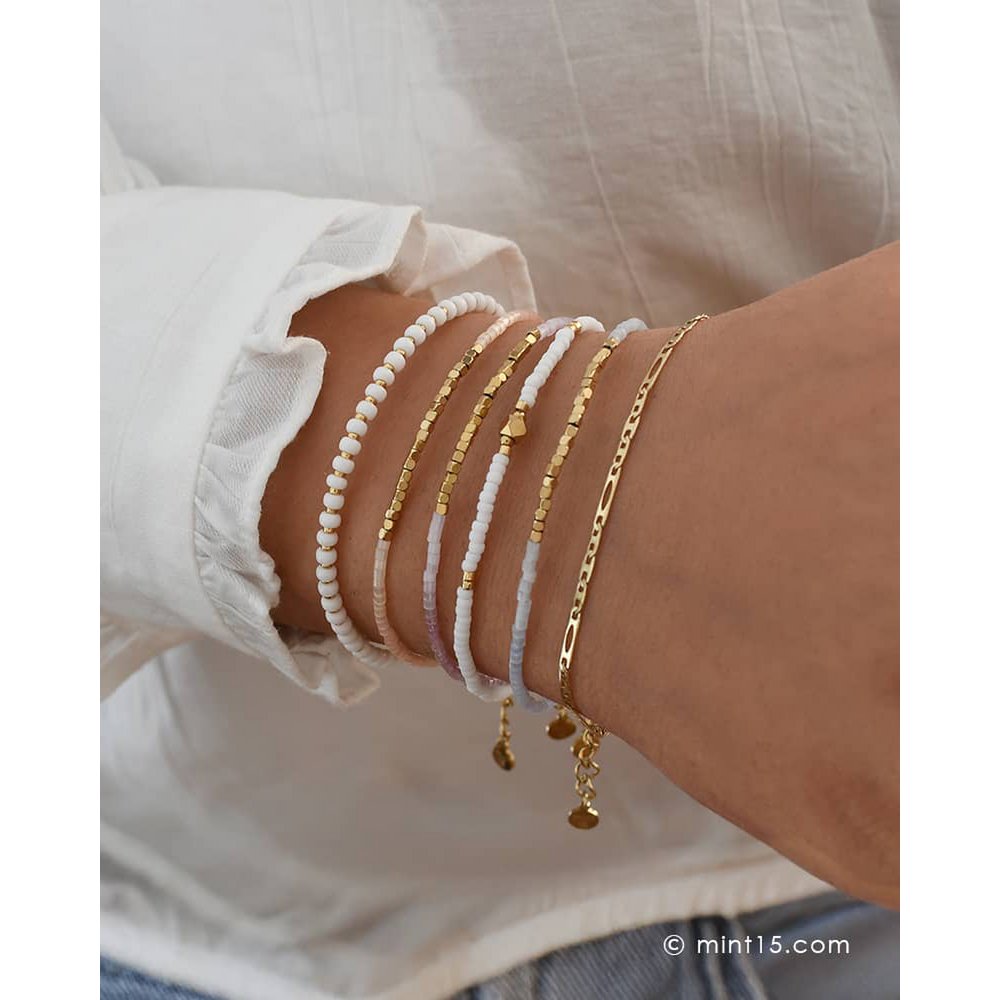 Seidensatinarmband - weicher Pfirsich