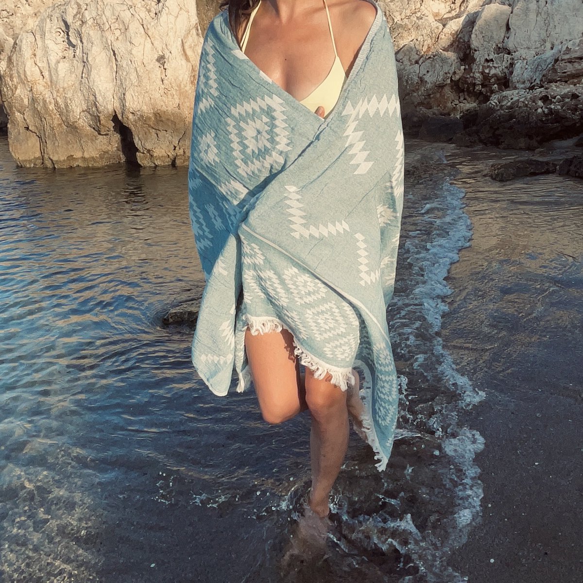Kilim Pastel Blue Handwoven