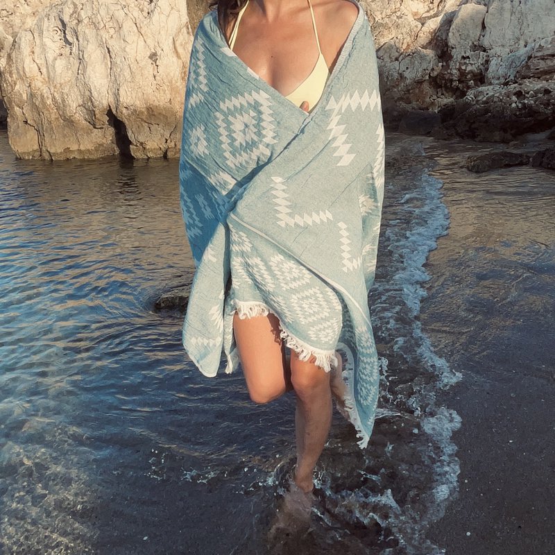 Kilim Pastel Blue Handwoven
