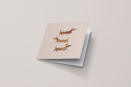 A simple, minimalist greeting card featuring a cute sheep illustration with clouds. The card is suitable for friendship or any occasion.