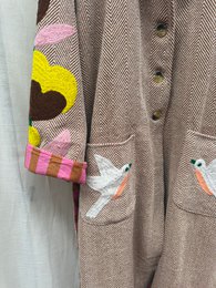 TOUT - Cappotto con uccelli in tweed