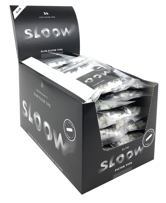 SLOOW Filtros de cigarrillos Bolsa con cierre resellable de 120 piezas Tamaño delgado de 6 mm de diámetro