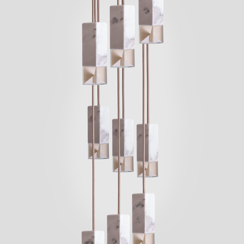 Lamp/One Calacatta Marble 9-Light Chandelier
