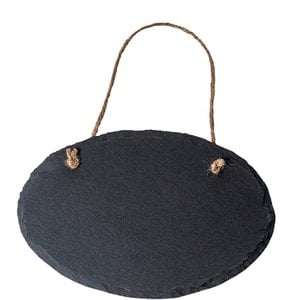 Schiefer Platte Uni, oval, zum Hängen, L18cm, B12c