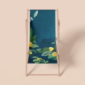 Blue citrus linen summer lounger, Anacapri model