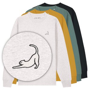 Bestickter Pullover – Eloise die Katze