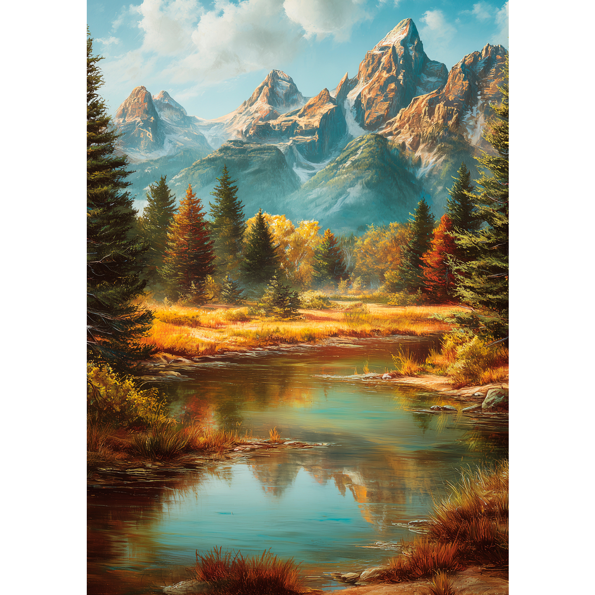 Kunstdruck Vintage Berge A4 von A3