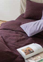 Deep Purple Washed Linen Pillow Case
