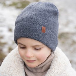 Beanie strikket Merino & Cashmere til børn