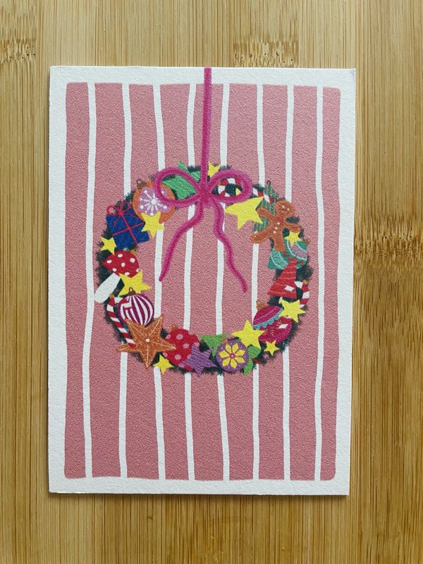 Christmas wreath cardboard map