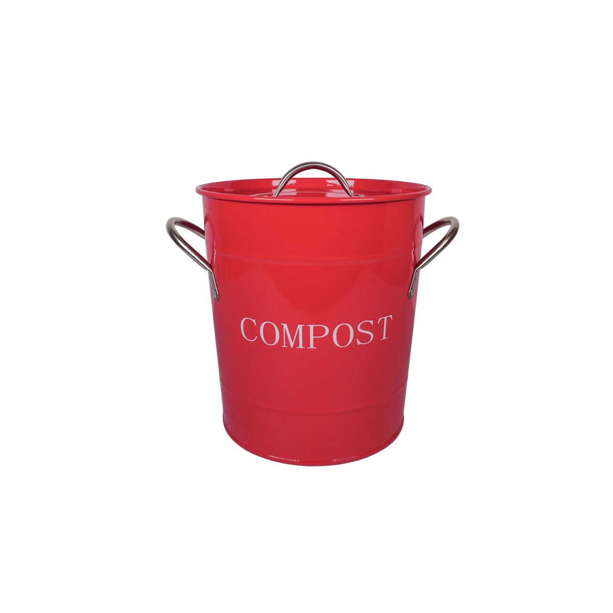 Red compost bin with white dots 21x19 cm