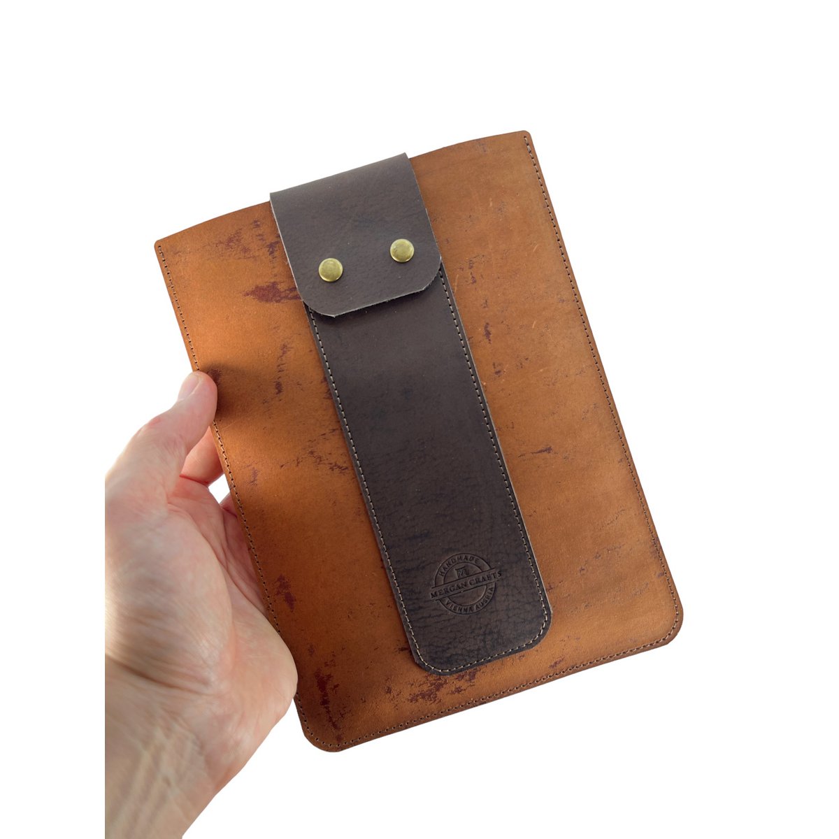 Étui pour tablette, housse pour tablette, en cuir de vachette