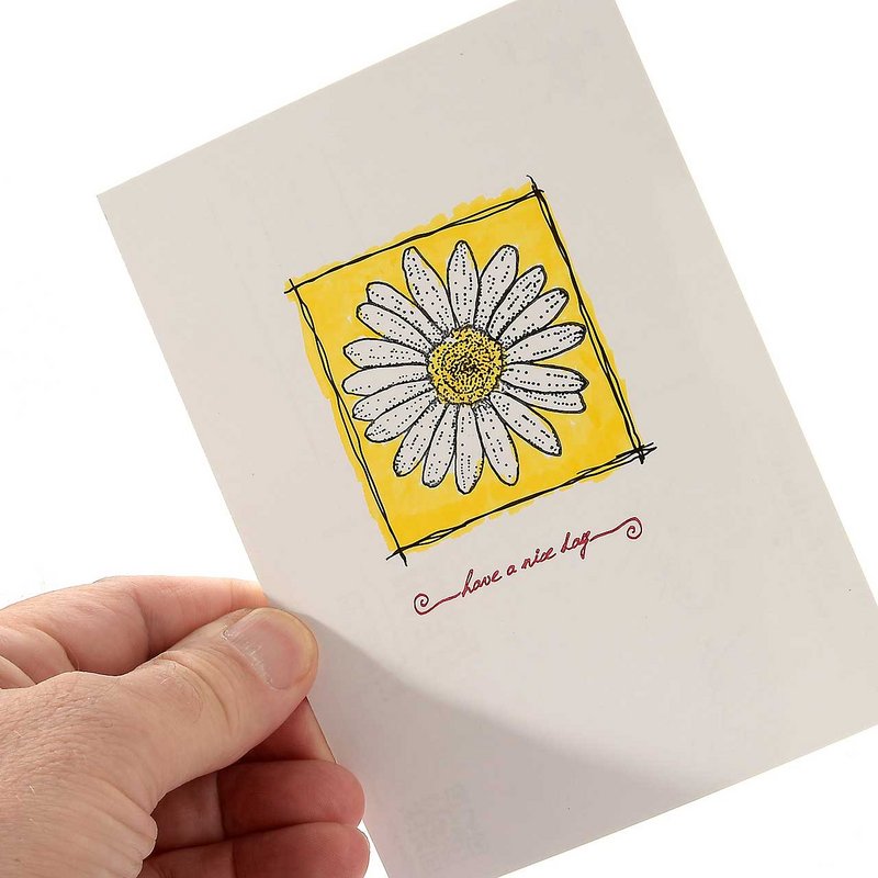 Kleine postzegel: Prettige dag verder