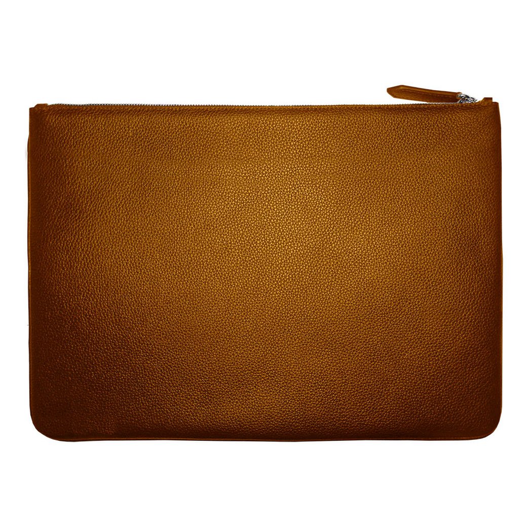 VUE LAC laptop sleeve with Cognac front pocket, 38cm Yellow border