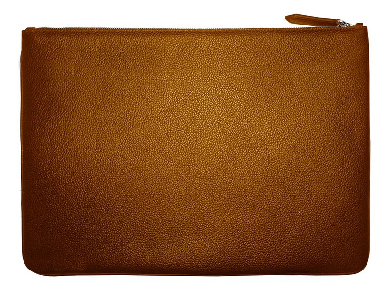 VUE LAC Laptoptasche mit Cognac-Fronttasche, 38 cm gelber Rand