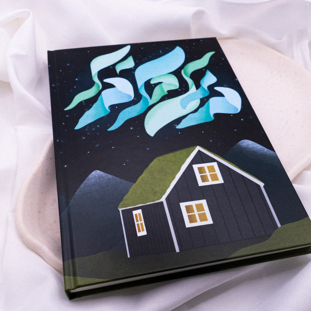 Cuaderno Islandia Aurora Boreal DIN A5 tapa dura - 128 páginas punteadas - diario de viaje Escandinavia