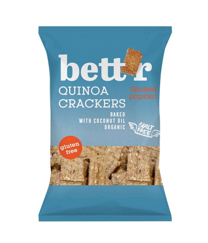 Quinoa Crackers Smoked Paprika, organic, Bett'r, 100g