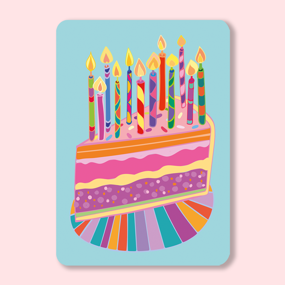 Colorful Candles Birthday Postcard