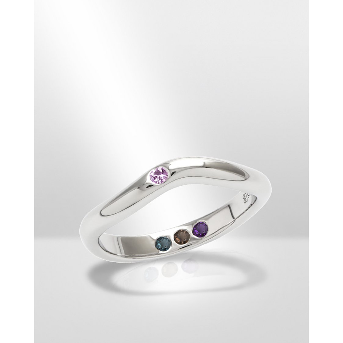 Pre-Set Hidden Inner Strength Ring Silver Polished