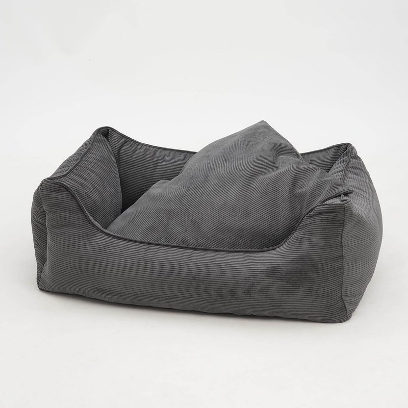 Hundebett Box Bett Chelsea Cord graphit