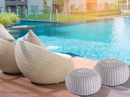 Pouf outdoor ø55cm Sitzpouf Terrasse Pool Garten